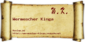 Wermescher Kinga névjegykártya